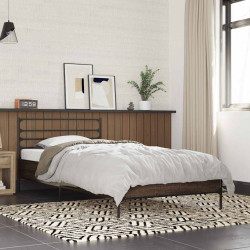 Estrutura de cama derivados de madeira/metal carvalho castanho