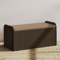 Banco de arrumação com almofadão 115x51x52 cm vime PE castanho