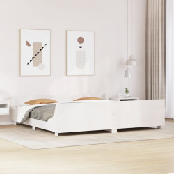 Cama sem colchão 180x200 cm madeira de pinho maciça branco