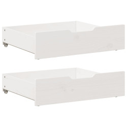 Gavetas para cama 2 pcs 75x55x17 cm pinho maciço branco