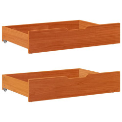 Gavetas para cama 2 pcs 80x55x17 cm pinho maciço castanho-mel