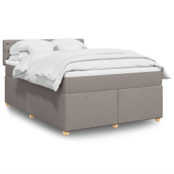 Cama com molas/colchão 140x190 cm tecido castanho-acinzentado