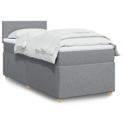 Cama com molas/colchão 90x200 cm tecido cinza-claro