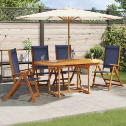 Cadeiras de jardim dobráveis 4 pcs acácia maciça e textilene