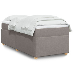 Cama com molas/colchão 100x200 cm tecido cinza-acastanhado