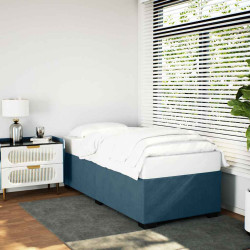 Estrutura de cama 100x200 cm veludo azul