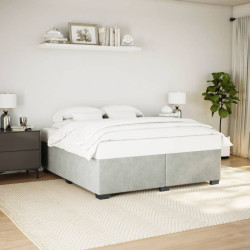 Estrutura de cama sem colchão 200x200 cm veludo cinzento-claro