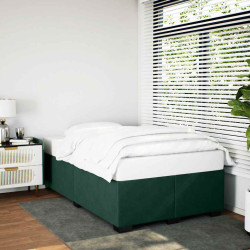 Estrutura de cama com colchão verde escuro 120x190 cm veludo