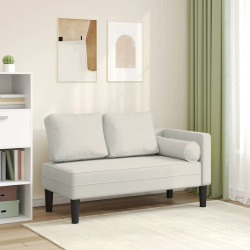 Chaise lounge com almofadões veludo creme
