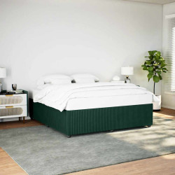 Estrutura de cama sem colchão 180x200 cm veludo verde-escuro