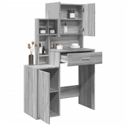 Toucador com armário 80x35x132 cm cor cinzento sonoma