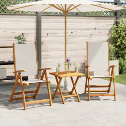 Cadeiras de jardim dobráveis 2 pcs acácia maciça e textilene