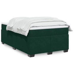 Cama boxspring com colchão 120x190 cm veludo verde-escuro