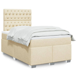 Cama com molas/colchão 120x200 cm tecido cor creme