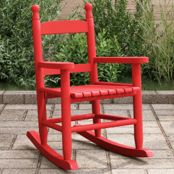Cadeira de baloiço infantil madeira de álamo maciça vermelho