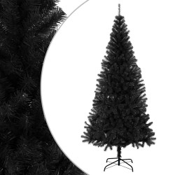Árvore de natal artificial com suporte 210 cm PVC preto