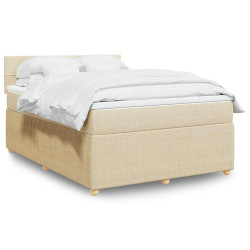 Cama com molas/colchão 160x200 cm tecido cor creme