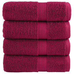 Toalhas de rosto premium solund 4 peças bordeaux 30x30 cm 600 g/m²