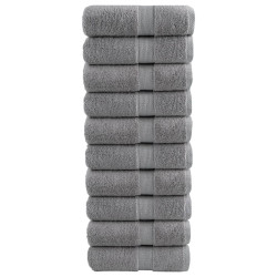 Toalhas de rosto premium solund 10 unidades cinza 30x30 cm 600 g/m²