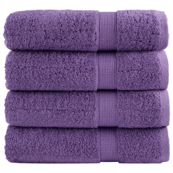 Toalhas de banho premium solund 4 pcs 70x140 cm 600 gsm roxo