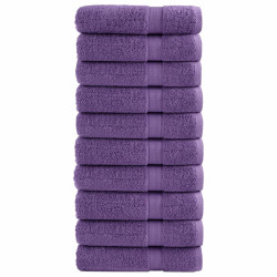 Toalhas de mãos premium solund 10 pcs 50x100 cm 600 gsm roxo