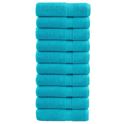 Toalhas de mãos premium solund 10pcs 50x100cm 600 gsm turquesa