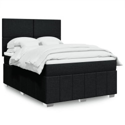 Cama com molas/colchão 160x200 cm tecido preto