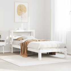 Estrutura cama c/ cabeceira 75x190 cm pinho maciço