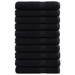 Toalhas premium solund 10 pcs 100x200 cm 600 gsm preto