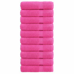 Toalhas de mãos premium solund 10 pcs 50x100 cm 600 gsm rosa