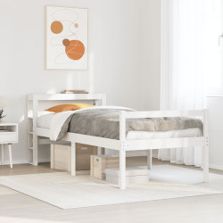 Cama para idosos com cabeceira 75x190 cm pinho maciço