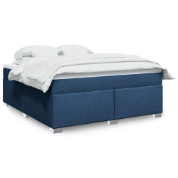 Cama com molas/colchão 180x200 cm tecido azul