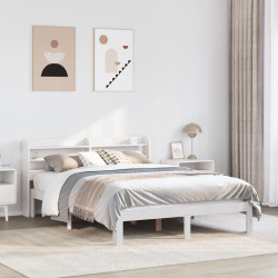 Estrutura de cama c/ cabeceira sem colchão 140x190 cm branco