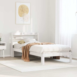 Estrutura de cama c/ cabeceira sem colchão 90x200 cm branco