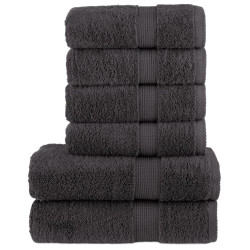 6Pcs conjunto toalhas banho premium solund 600gsm antracite
