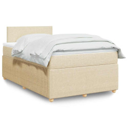 Cama com molas/colchão 120x200 cm tecido cor creme