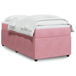 Cama com molas/colchão 80x200 cm veludo rosa