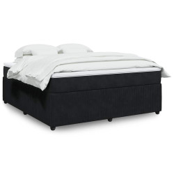 Cama com molas/colchão 180x200 cm veludo preto