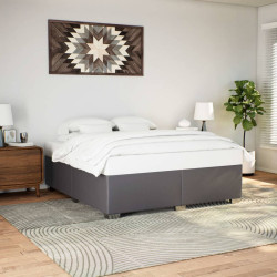 Estrutura de cama 180x200 cm couro artificial cinzento