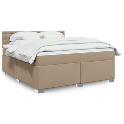 Cama com molas/colchão 180x200 cm couro artificial cappuccino