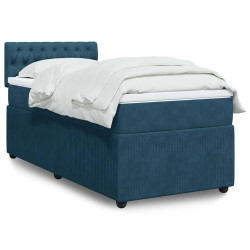 Cama boxspring com colchão 80x200 cm veludo azul
