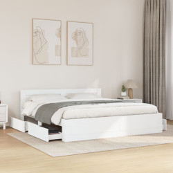 Estrutura de cama c/ cabeceira sem colchão 180x200 cm branco