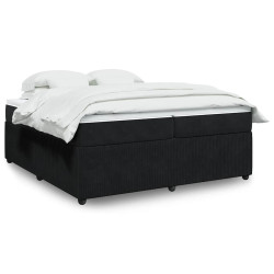 Cama com molas/colchão 200x200 cm veludo preto