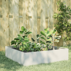 Canteiro elevado de jardim 100x100x41 cm aço branco