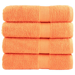 Toalhas de banho premium solund 4pcs 70x140 cm 600 gsm laranja