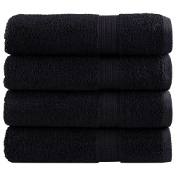Toalhas de mãos premium solund 4 pcs 50x100 cm 600 gsm preto