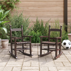 Cadeiras de baloiço infantis 2 pcs álamo maciço castanho