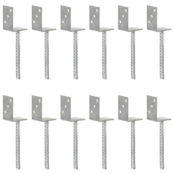 Âncoras de vedação 12 pcs 8x6x30 cm aço galvanizado prateado