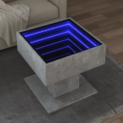 Mesa de centro c/ leds 50x50x45 cm madeira processada