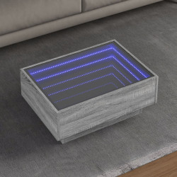 Mesa de centro c/ leds 70x50x30 cm derivados de madeira